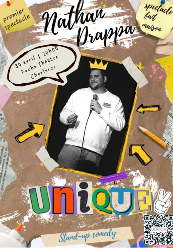 2 places Nathan Drappa Théatre Poche 30/04, Tickets & Billets, Deux personnes, Avril