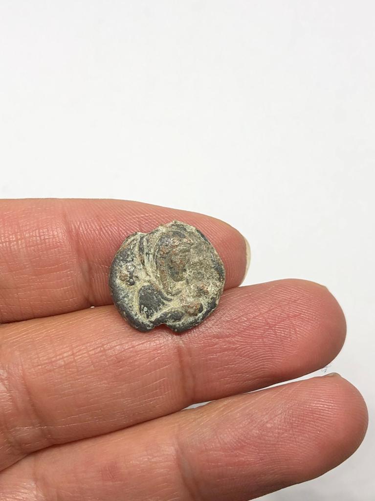 Sceau byzantin en plomb ("bulla"), Vierge Marie, 6.96 g, Antiquités & Art, Envoi