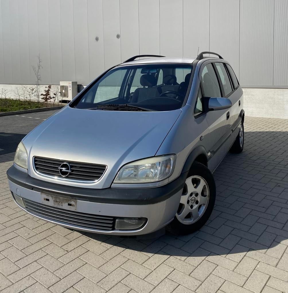 2002, Opel Zafira, 167.876km, 7 zitplaatsen, Auto's, Opel, Zwart, 1600 cc, Bedrijf, 5 deurs