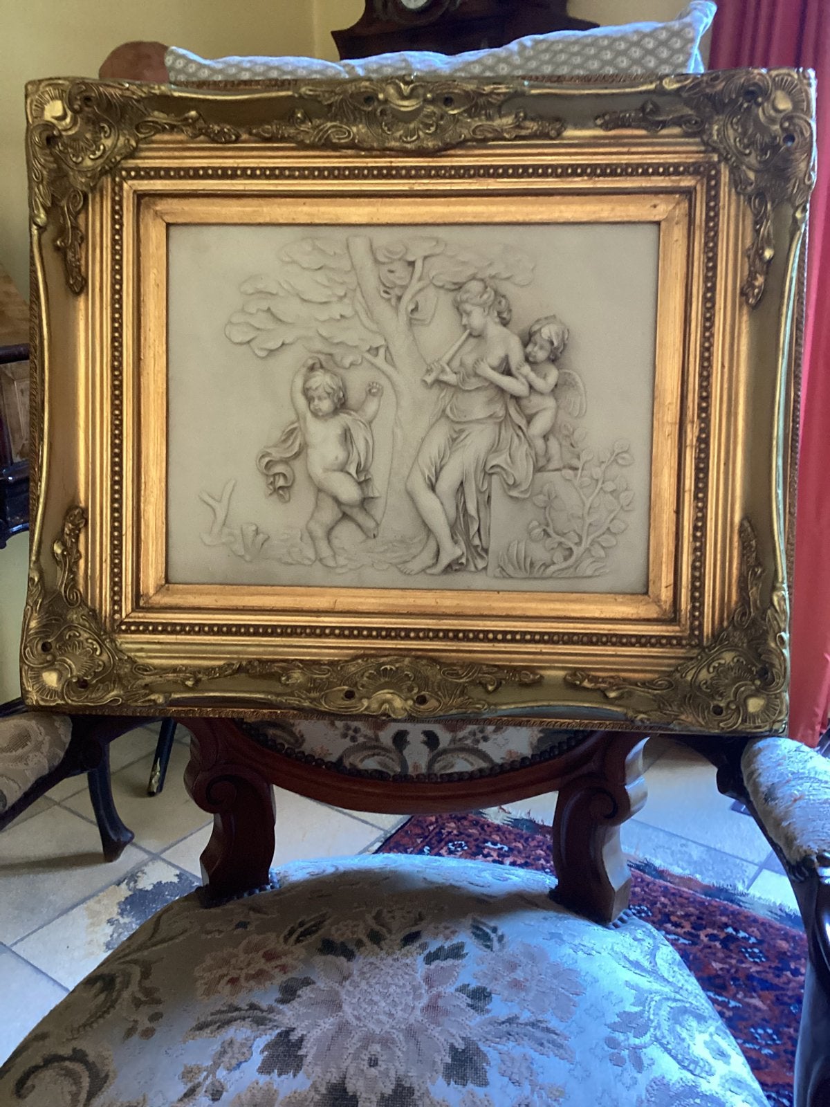 Superbe Bas-Relief en albâtre ancien ., Enlèvement, Albâtre