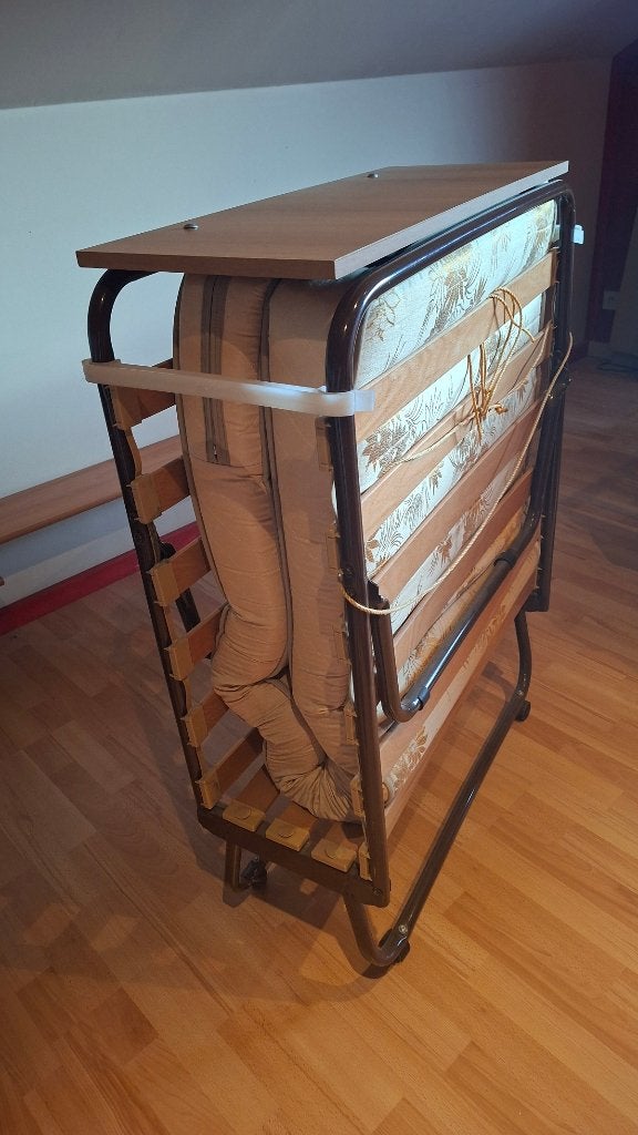 Opklapbaar logeerbed 1 persoons, Ophalen, Eenpersoons, Bruin, 190 cm of minder