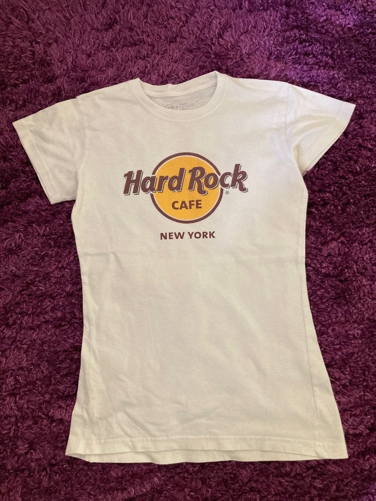 Tee-shirt Hard Rock Café New York blanc taille S, Manches courtes, Enlèvement ou Envoi, Taille 36 (S), Comme neuf
