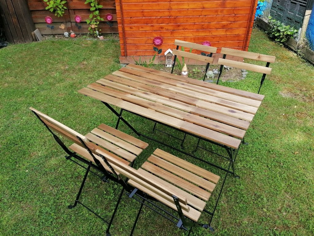 Table et 4 chaises pliables, Jardin & Terrasse, Enlèvement, Neuf