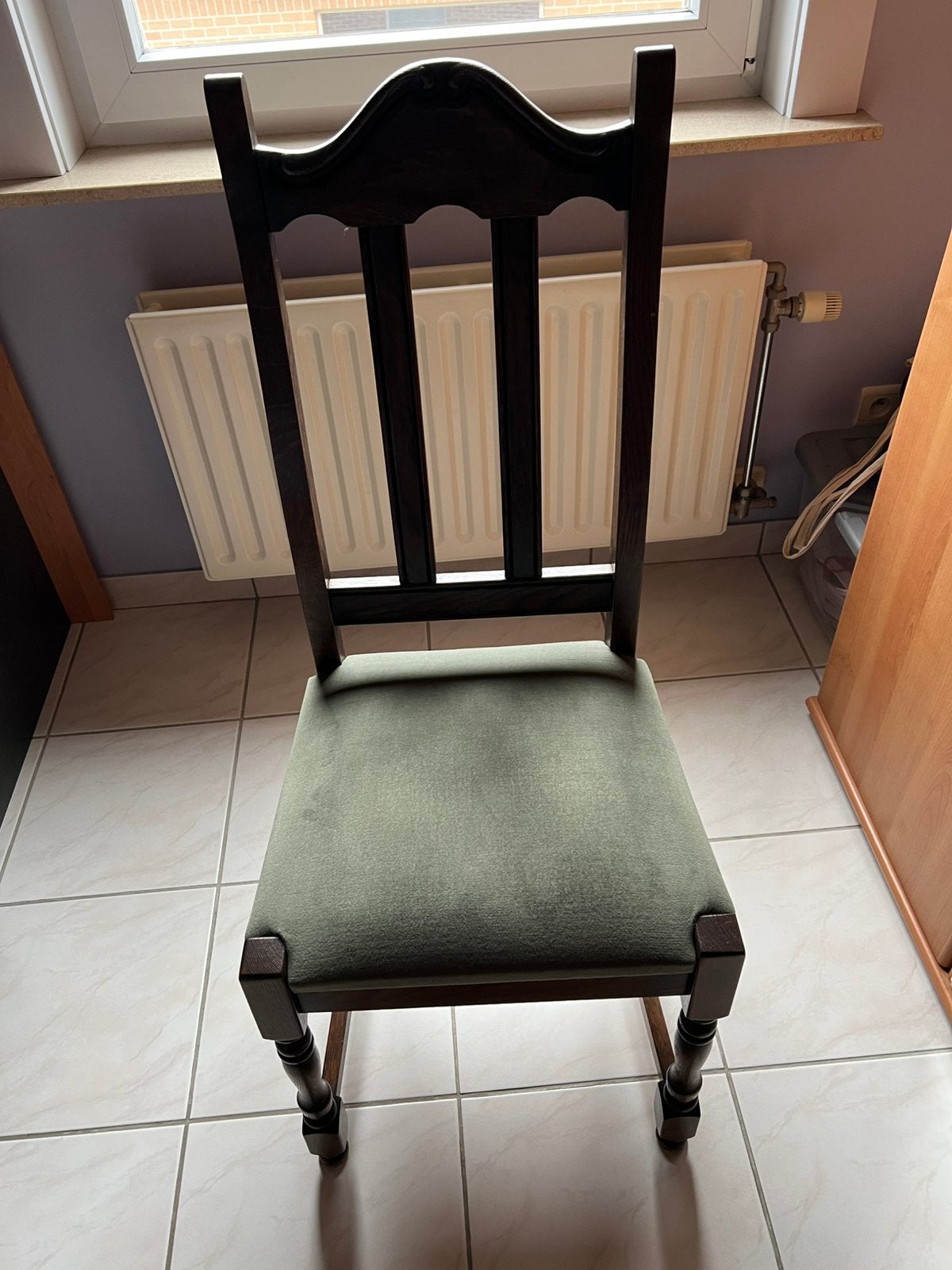 6 belles chaises de salle à manger en chêne, Enlèvement