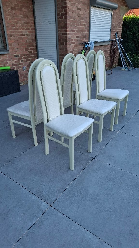Chaises, Maison & Meubles, Bois, Blanc cassé laquée, Enlèvement, Blanc