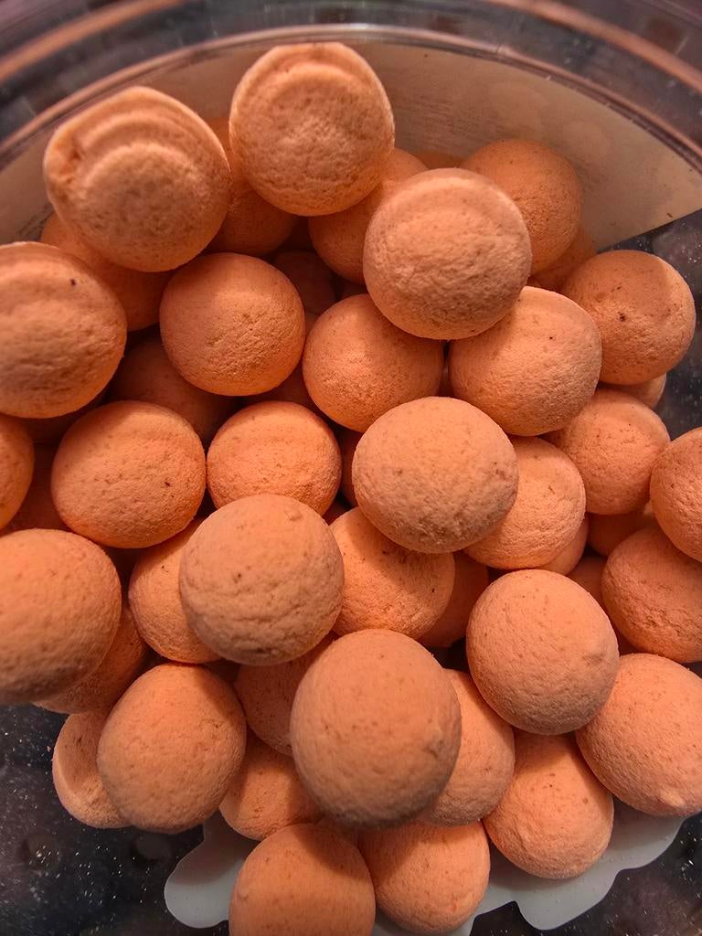 Pop ups washed out oranje 15mm. Per kilo, Watersport en Boten, Ophalen