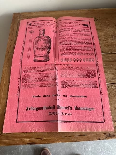 Brochure l'hématogène du Dr Hommel, Livres, Catalogues & Dépliants, Enlèvement ou Envoi, Utilisé, Dépliant
