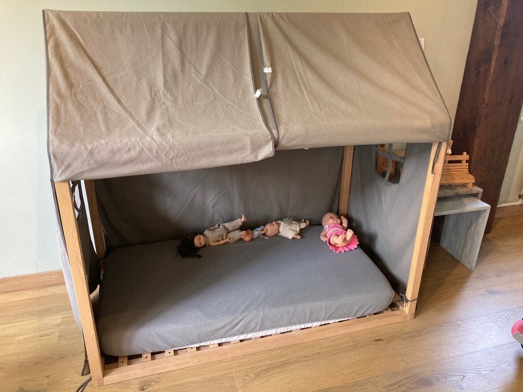 Lit Cabane avec Toile Grise 70140 Cm, Enlèvement, Utilisé, 140 à 160 cm, 70 à 85 cm
