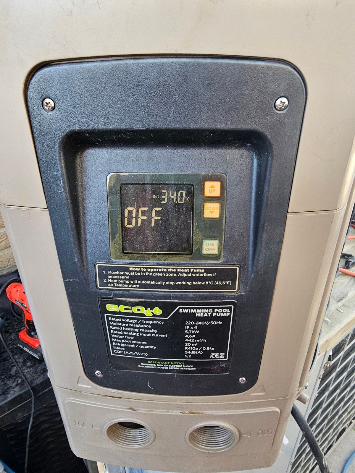 Zwembad warmtepomp 6kw met zandfilterpomp, Ophalen