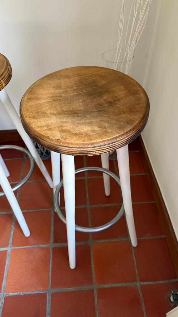 Tabourets, Maison & Meubles, Tabourets de bar, 90 cm ou plus, Avec repose-pieds, 2 tabourets, Enlèvement