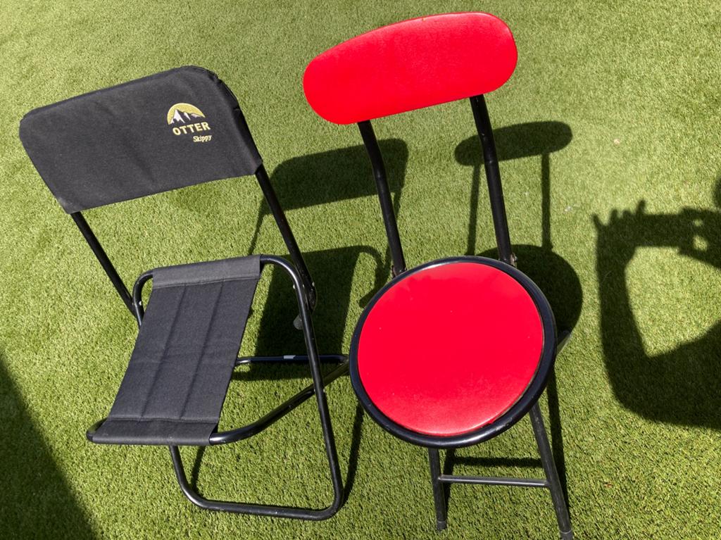 2 opvouwbare stoeltjes, Tuin en Terras, Tuinsets en Loungesets, Ophalen, Gebruikt