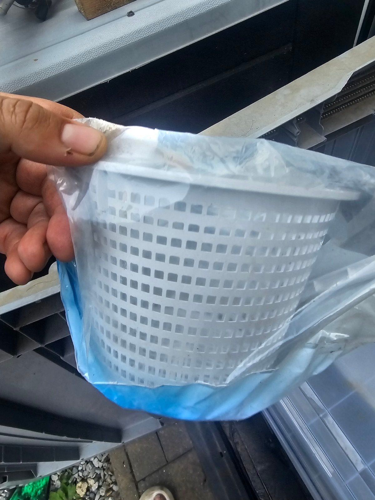 Zwembad skimmer filtermand, Ophalen, Skimmer
