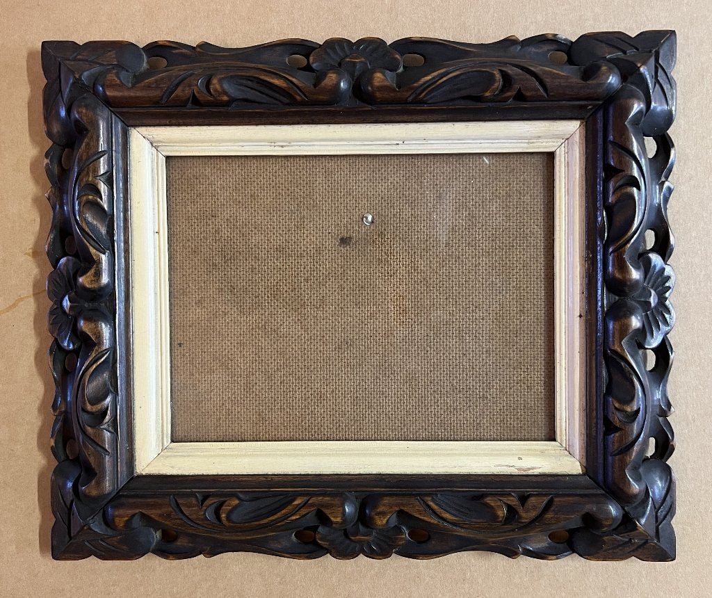 Vintage houten lijst - kader - handsnijwerk, Ophalen of Verzenden, Gebruikt, Hout