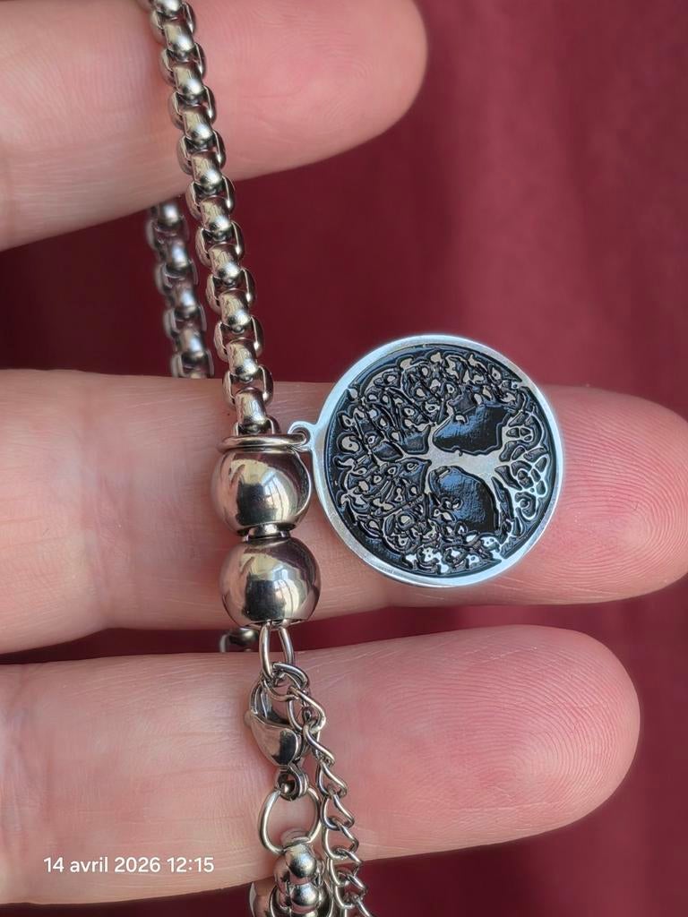 Bracelet en acier inoxydable pour femme, Enlèvement, Neuf, Argent, Réglable