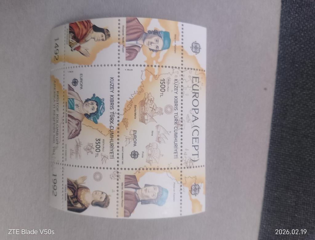 Postzegels Columbus Türk cyprus, Ophalen of Verzenden