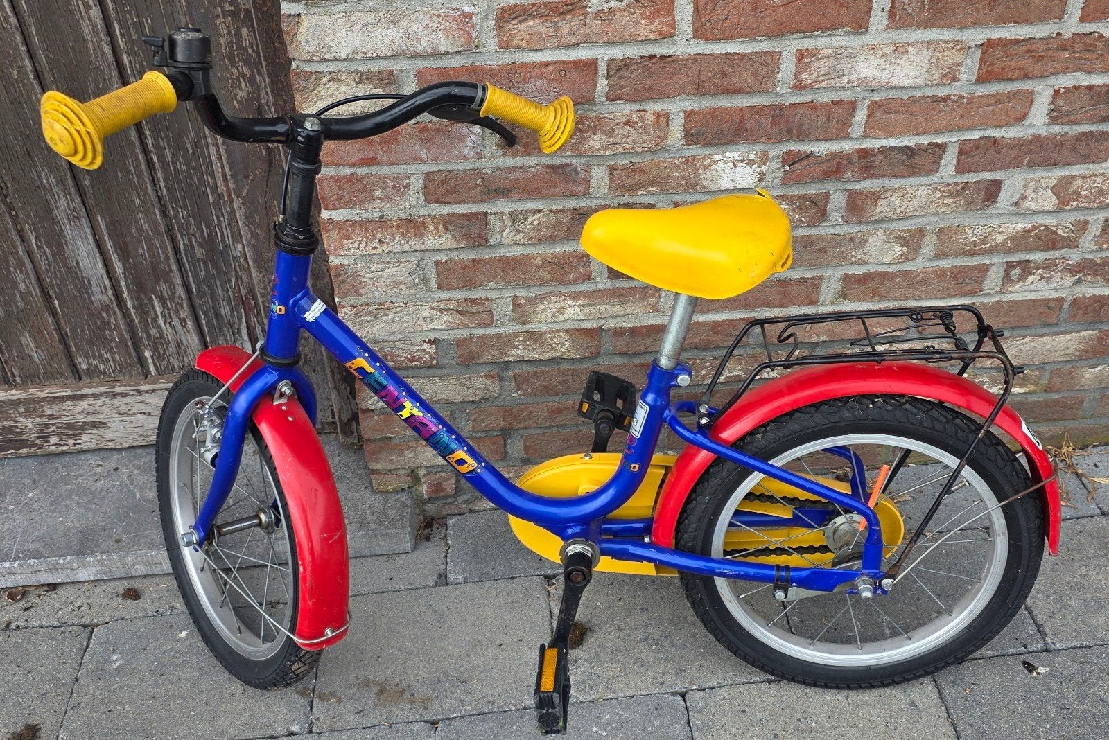 meisjesfiets 16 inch blauw met rood, Fietsen en Brommers, Ophalen, Terugtraprem, Kid Centano, 16 tot 20 inch