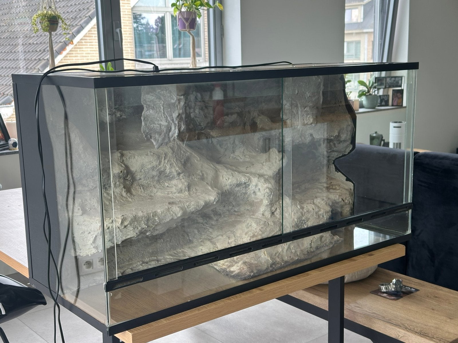 Terrarium met achterwand, Ophalen, Zo goed als nieuw