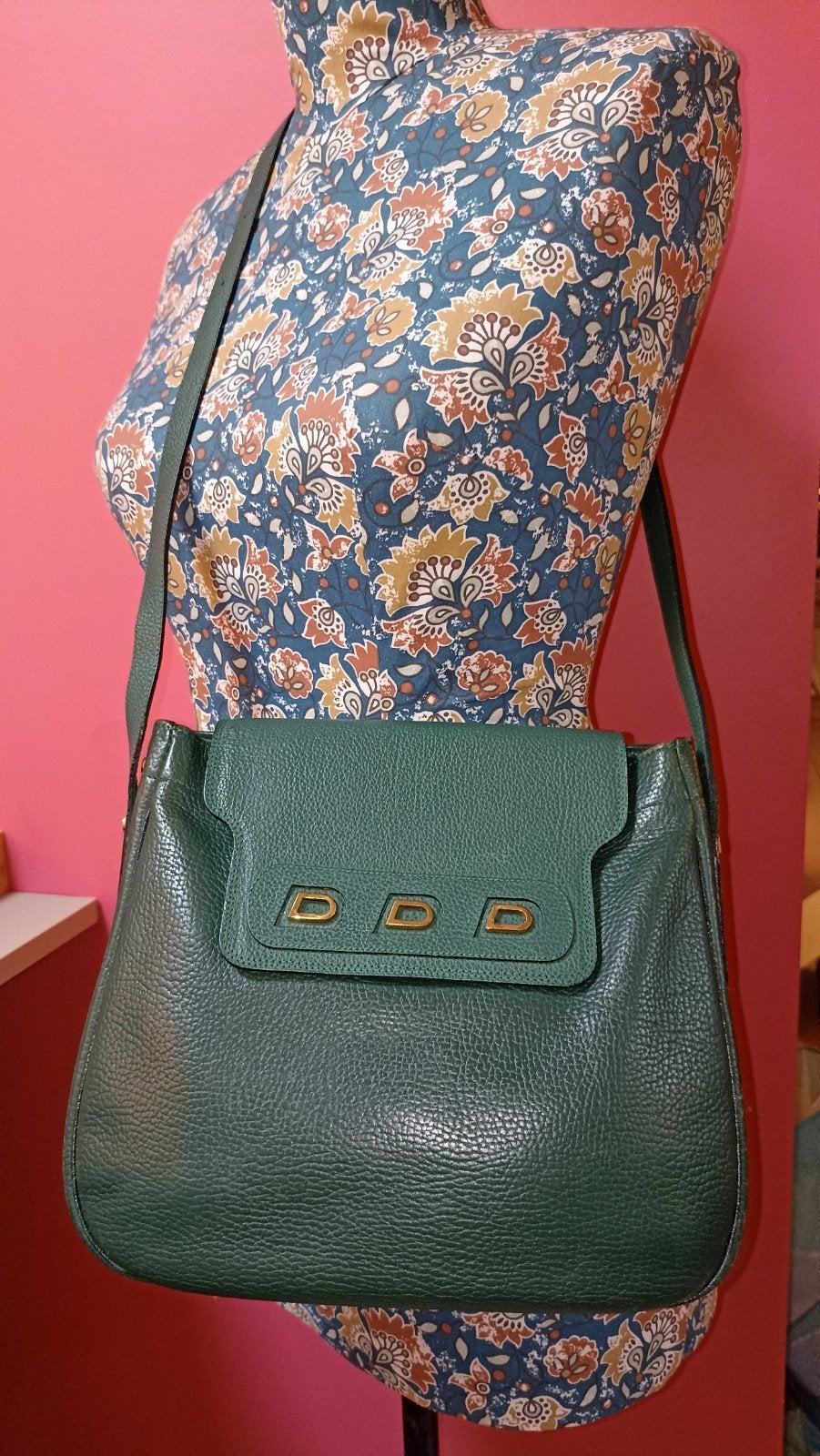 Sac à main Duchâteau en cuir vert, Enlèvement ou Envoi, Utilisé, Vert, Cuir