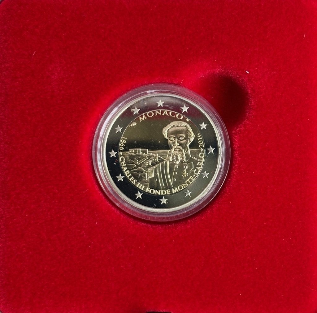 Monaco 2 euro 2016 met doosje en certificaat, perfecte staat, Ophalen of Verzenden, Monaco, 2 euro
