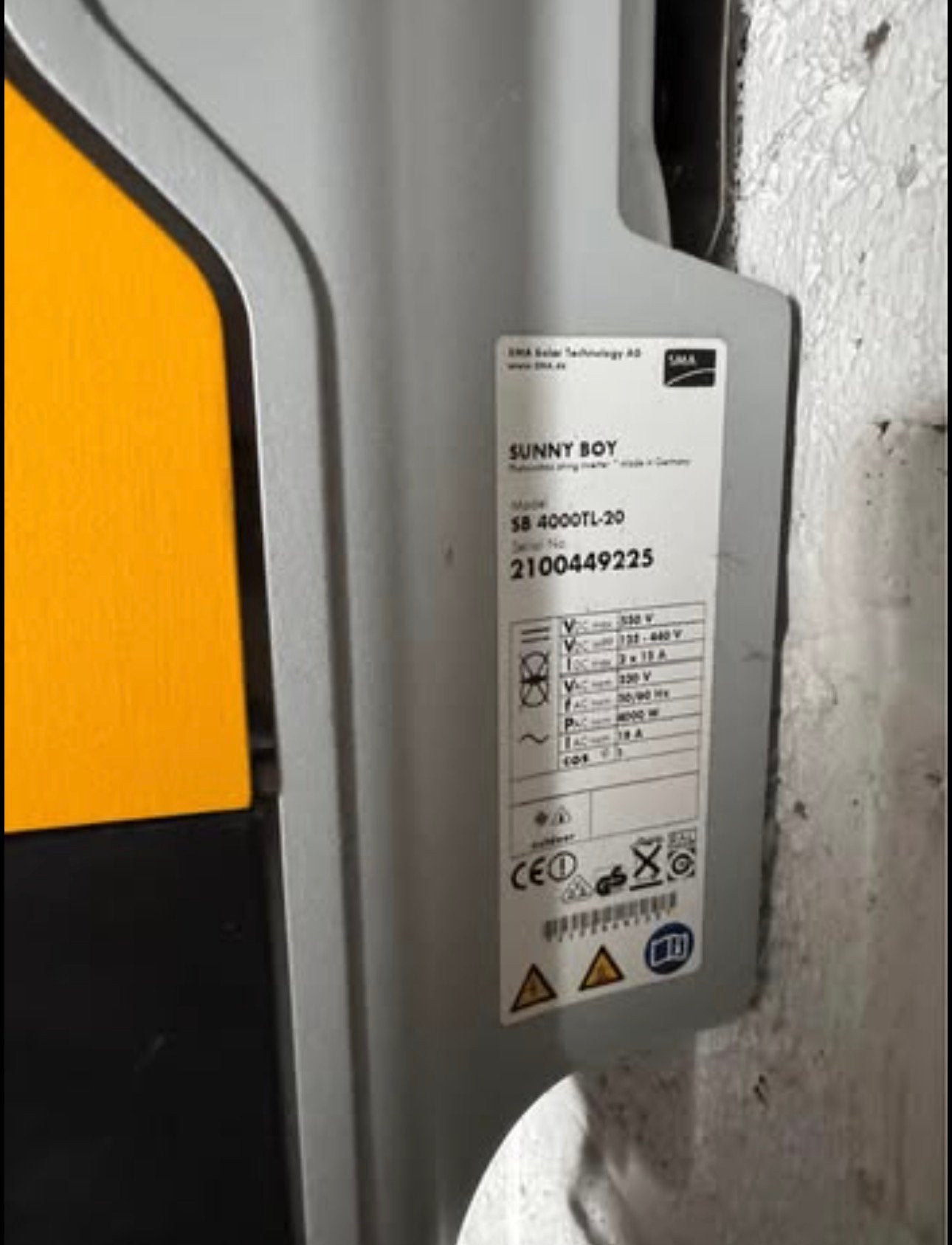 Onduleur sma 4000TL ou 3000TL, Enlèvement, Utilisé, Autres types