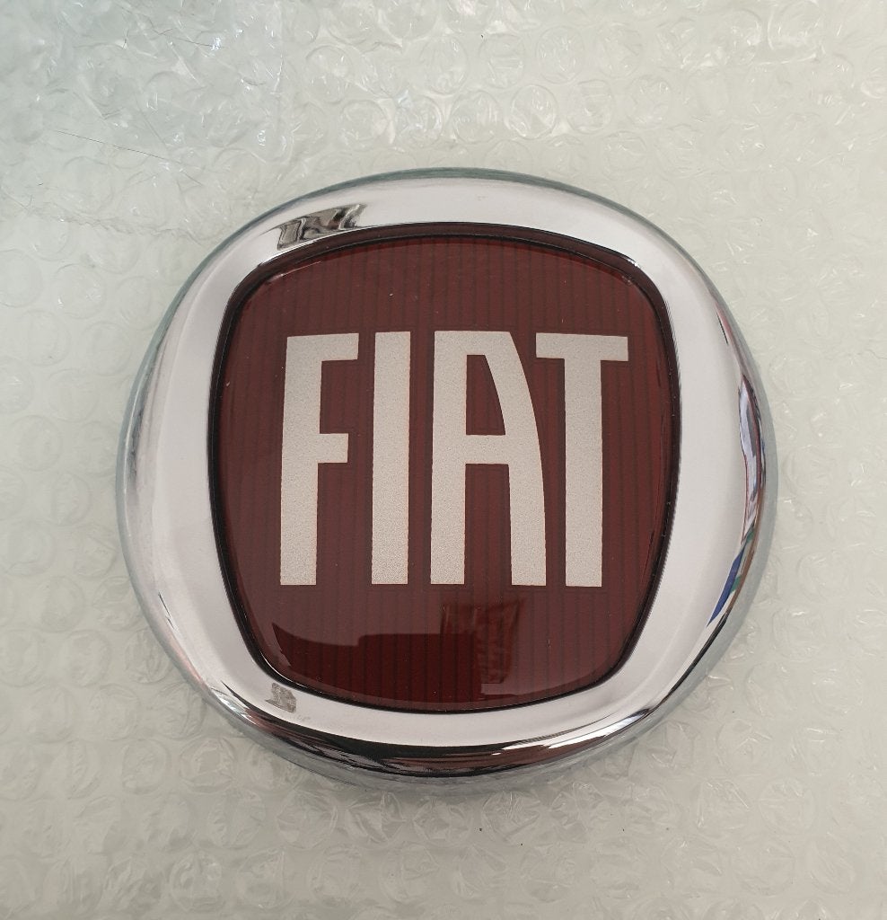Origineel Fiat Logo / Embleem (Rood/Chroom) – Met Plakstrip, Enlèvement ou Envoi, Neuf