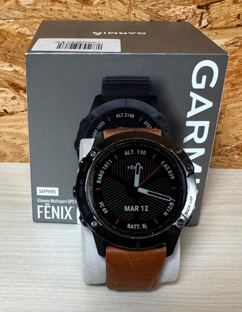 Fenix 6 x sapphire, Handtassen en Accessoires, Sporthorloges, Ophalen, Conditie, Zwart