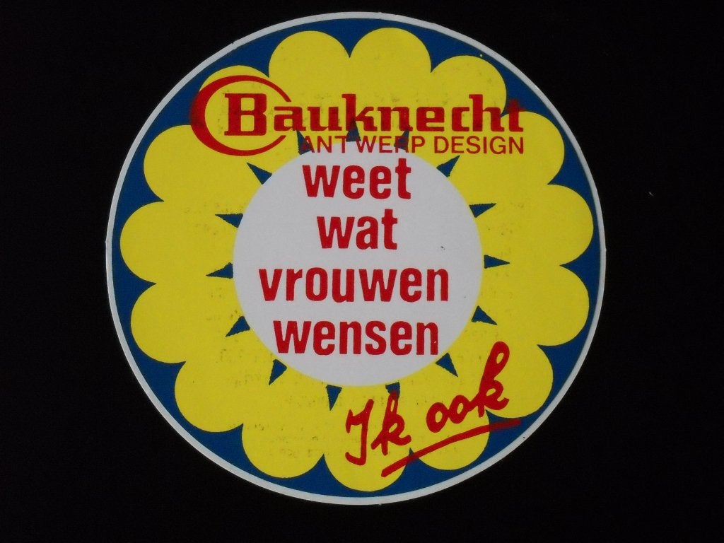 sticker Bauknecht Antwerp Design weet wat vrouwen wensen, Verzamelen, Ophalen of Verzenden, Zo goed als nieuw, Merk
