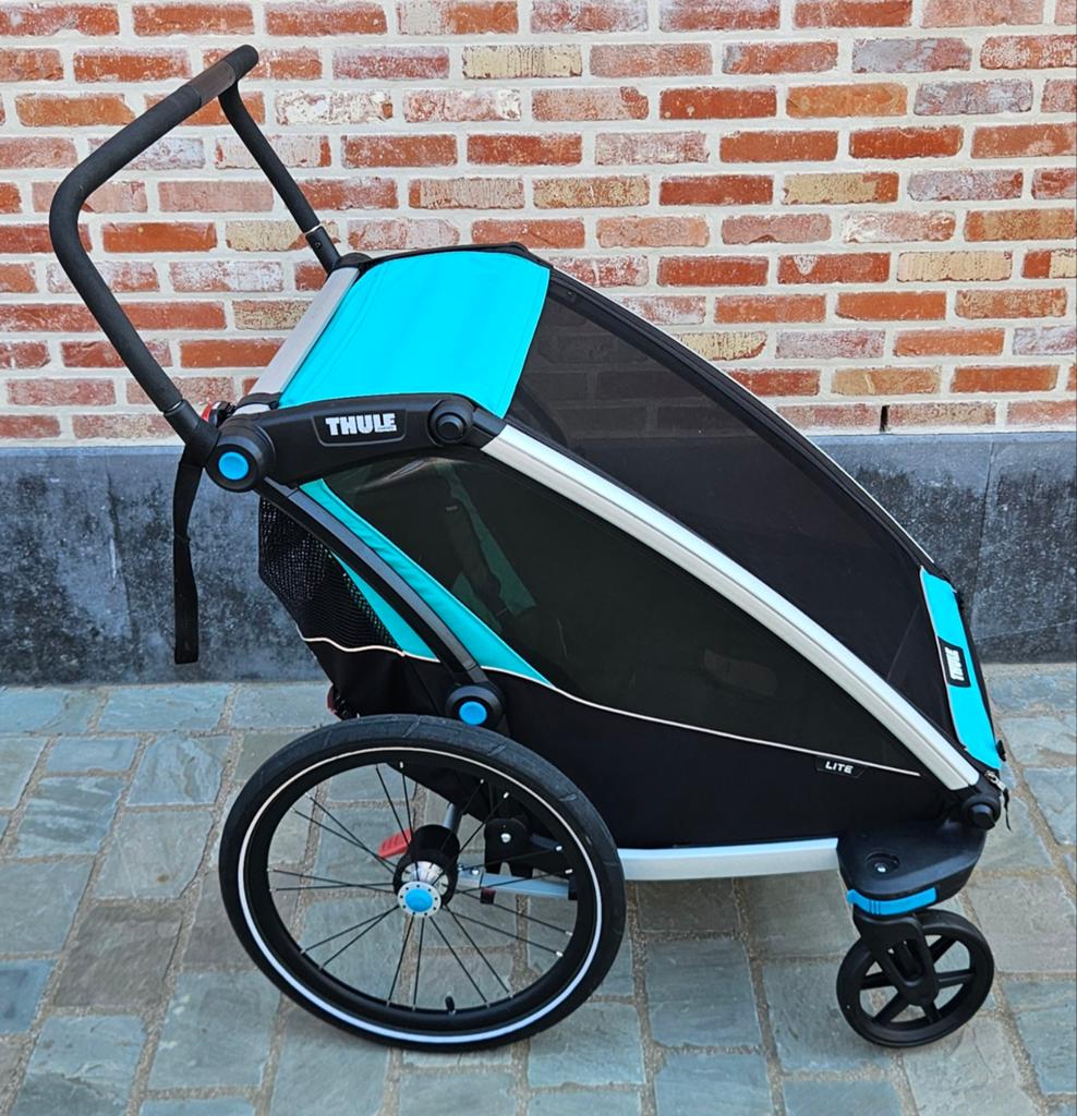 Thule Chariot Lite 2 (2-zit), Fietsen en Brommers, Fietsaccessoires | Aanhangwagens en Karren, Ophalen, Opvouwbaar