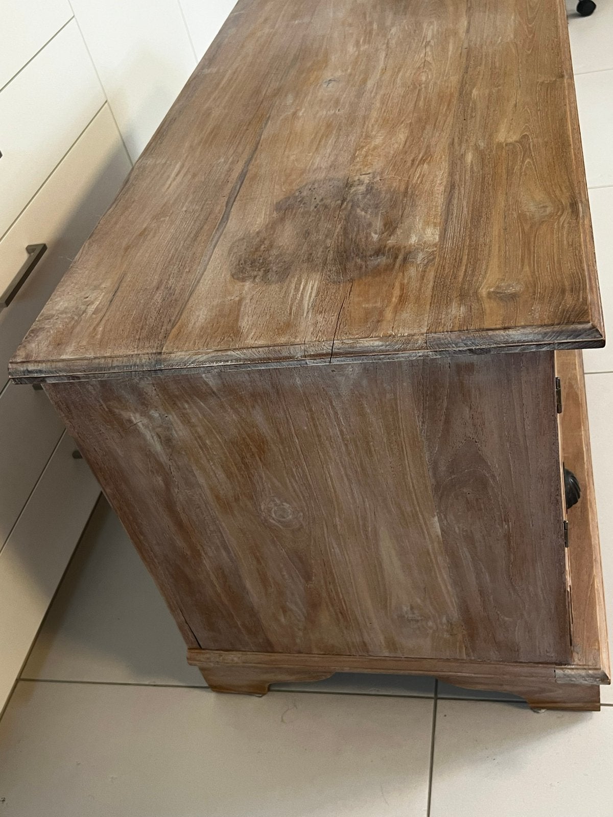 Teak kast ambachtelijk gemaakt, Ophalen, Zo goed als nieuw, Teakhout