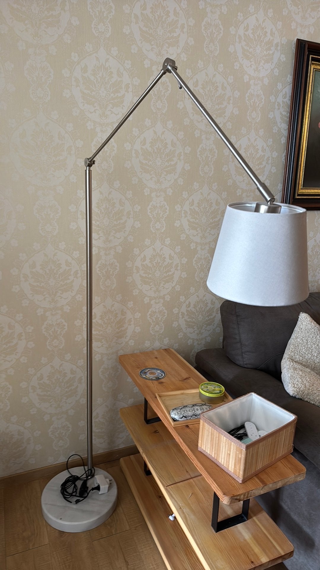 Vloerlamp met marmer voet, Ophalen, Zo goed als nieuw