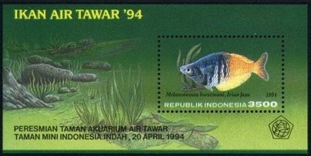 INDONESIË 1994 Vis - Aquarium Blokje, Michel: B-93, Postfris, Verzenden, Postfris, Dier of Natuur
