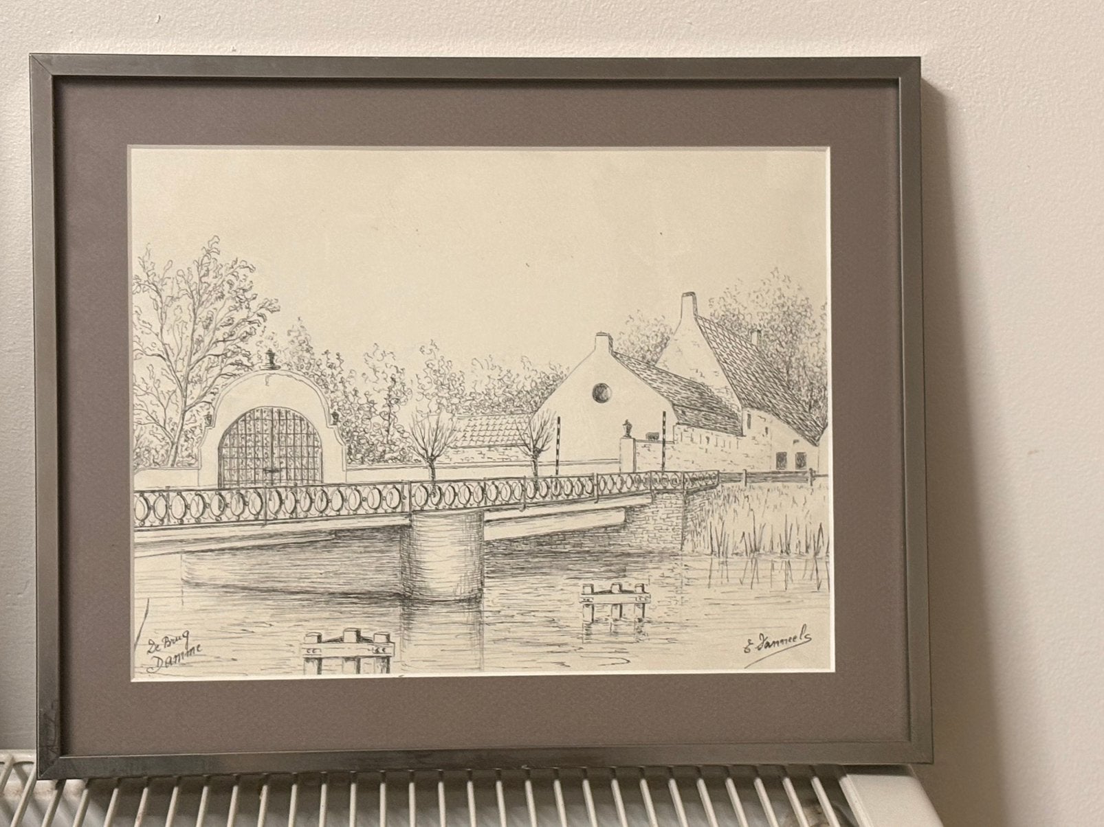️ Twee originele tekeningen – E. Janneels – Damme, Antiek en Kunst, Ophalen of Verzenden, Gesigneerd