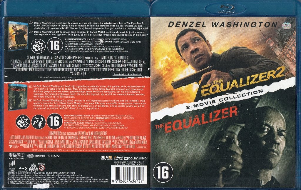 the equalizer 1 & 2 (2 blu-ray), Cd's en Dvd's, Gebruikt, Vanaf 16 jaar, Nederlands, Film