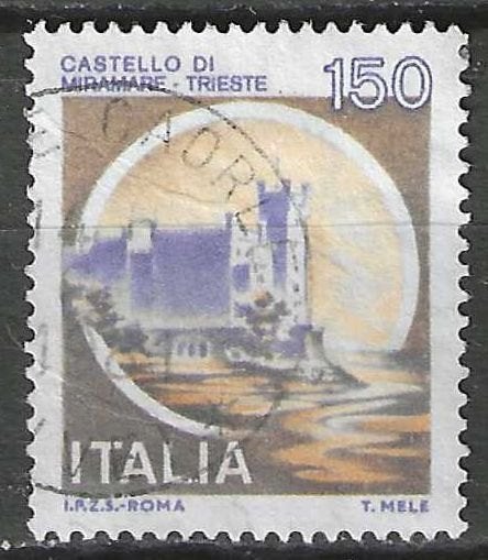 Italie 1980 - Yvert 1442 - Castello di Miramare - 150 l (ST), Verzenden, Gestempeld