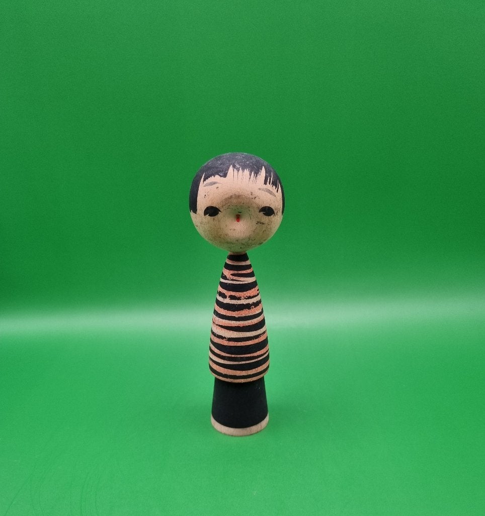 Negai Kokeshi vintage d'Akira Yoshine, 11 cm, Japon, Bois, Peint