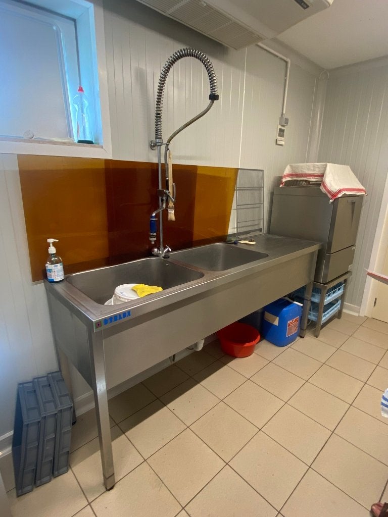Inox wasbak, Doe-het-zelf en Bouw, Ophalen, Gebruikt, Inox, Wastafel