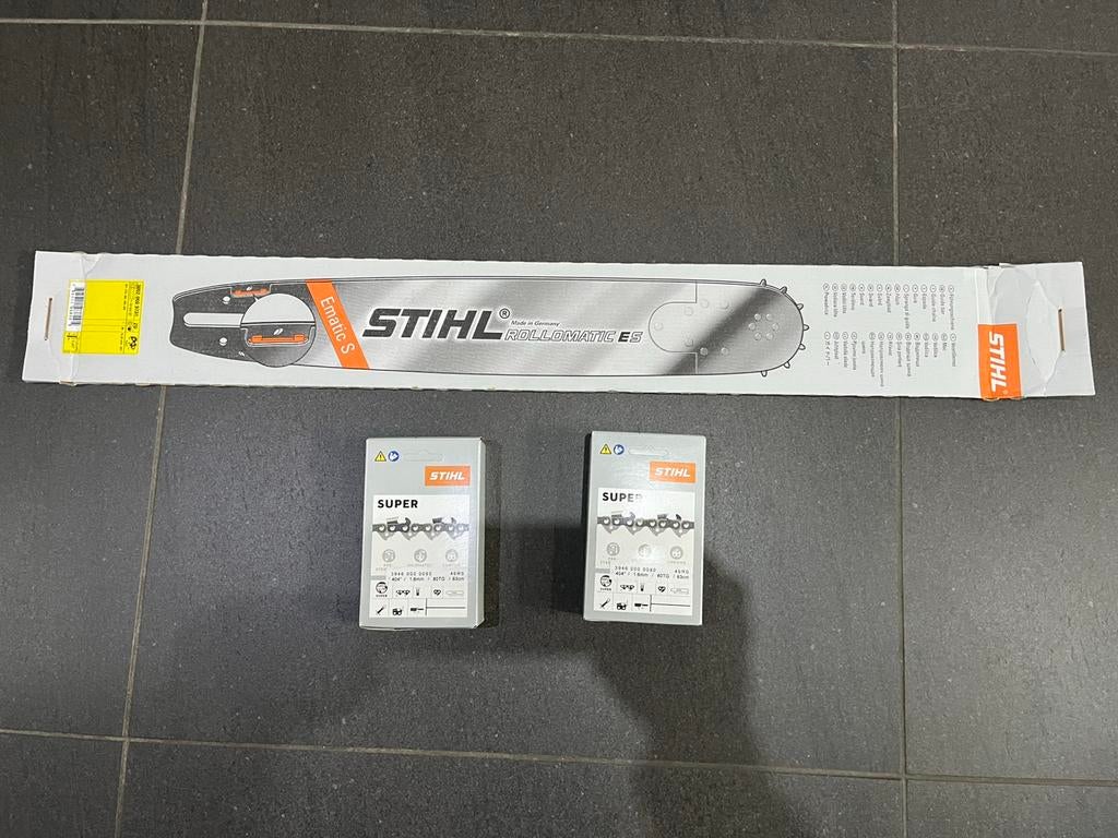 Lame de scie Stihl 63 cm + 2 chaînes neuves !, Jardin & Terrasse, Outils à main, Neuf, Enlèvement ou Envoi