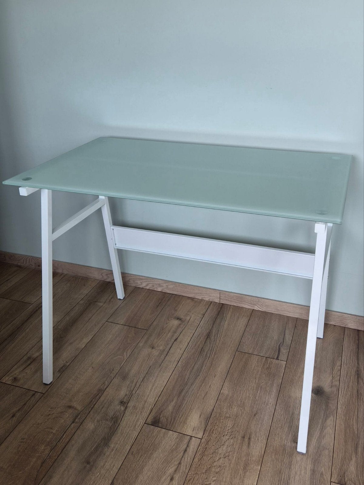 glazen bureau tafel, Ophalen