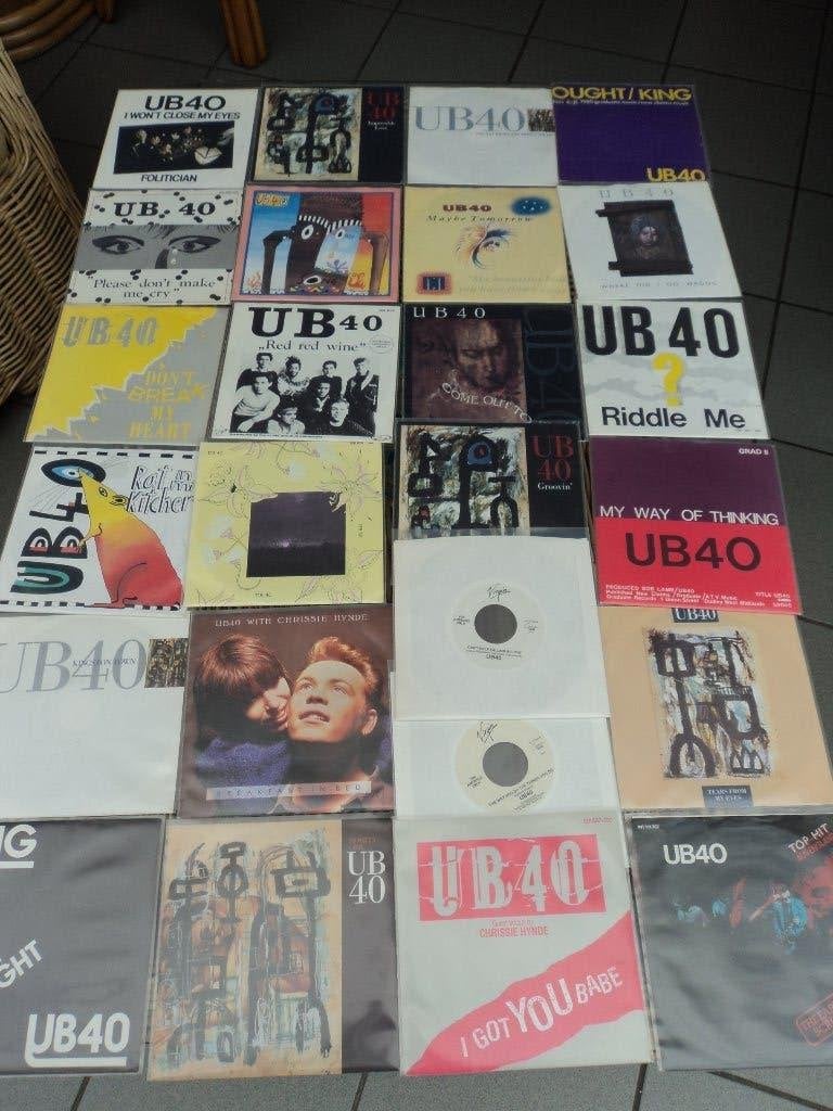 UB40: lot van 25 singles voor 25 euro!, Gebruikt, 7 inch, Ophalen of Verzenden, Fotohoes