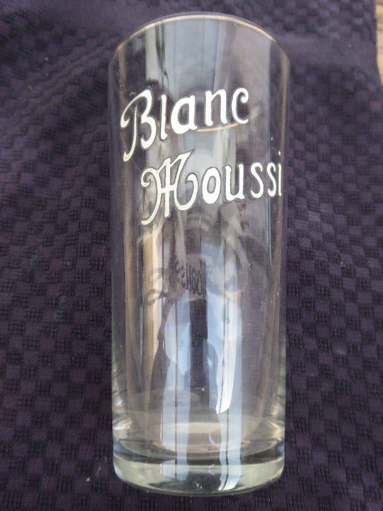 verre biere blanc moussi émaille, Enlèvement ou Envoi, Utilisé, Verre ou Verres