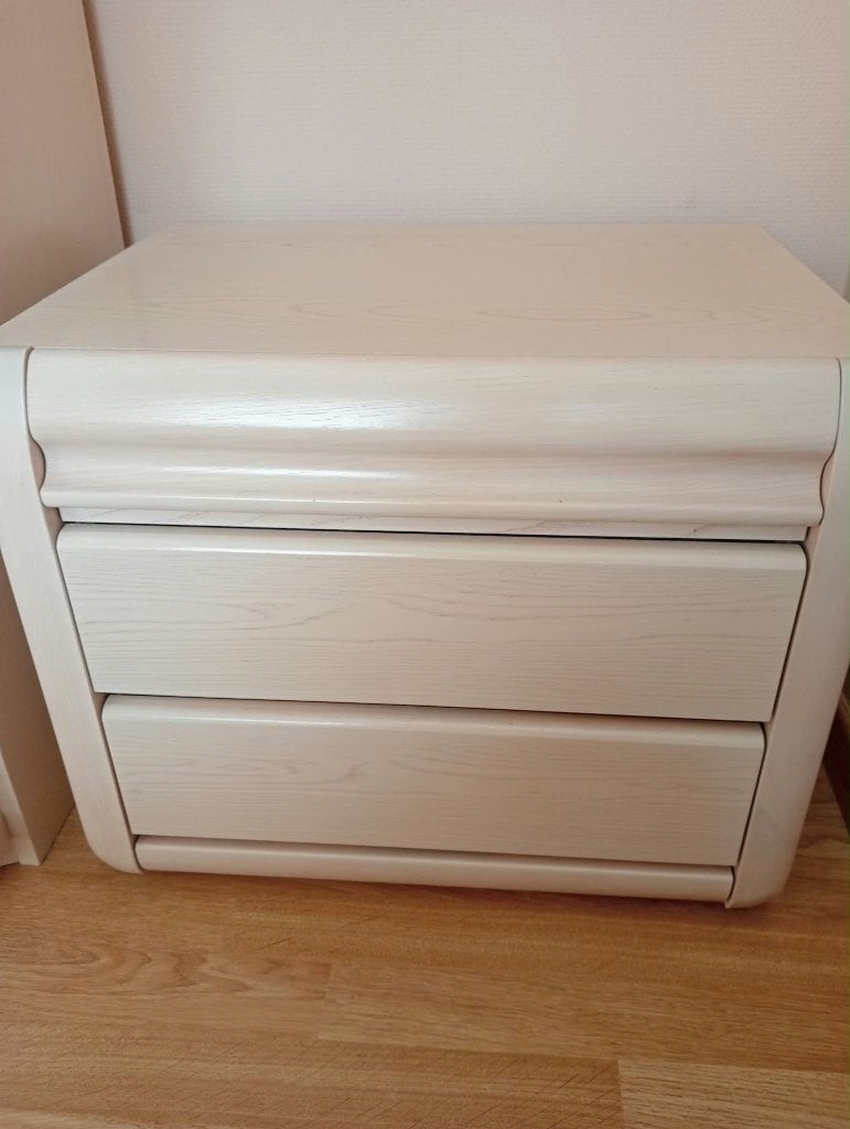 Bed + nachtkastjes, Beige, Enlèvement, Utilisé, 200 cm