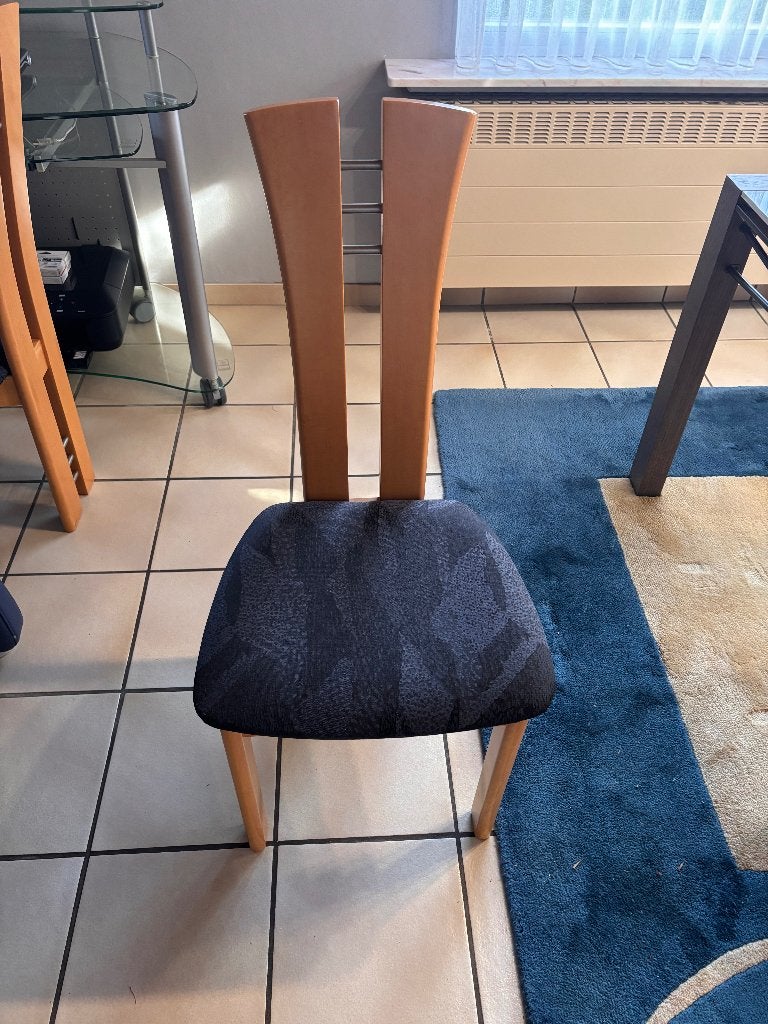 6 Stoelen, Maison & Meubles, Klassiek, Enlèvement, Bleu, Bois