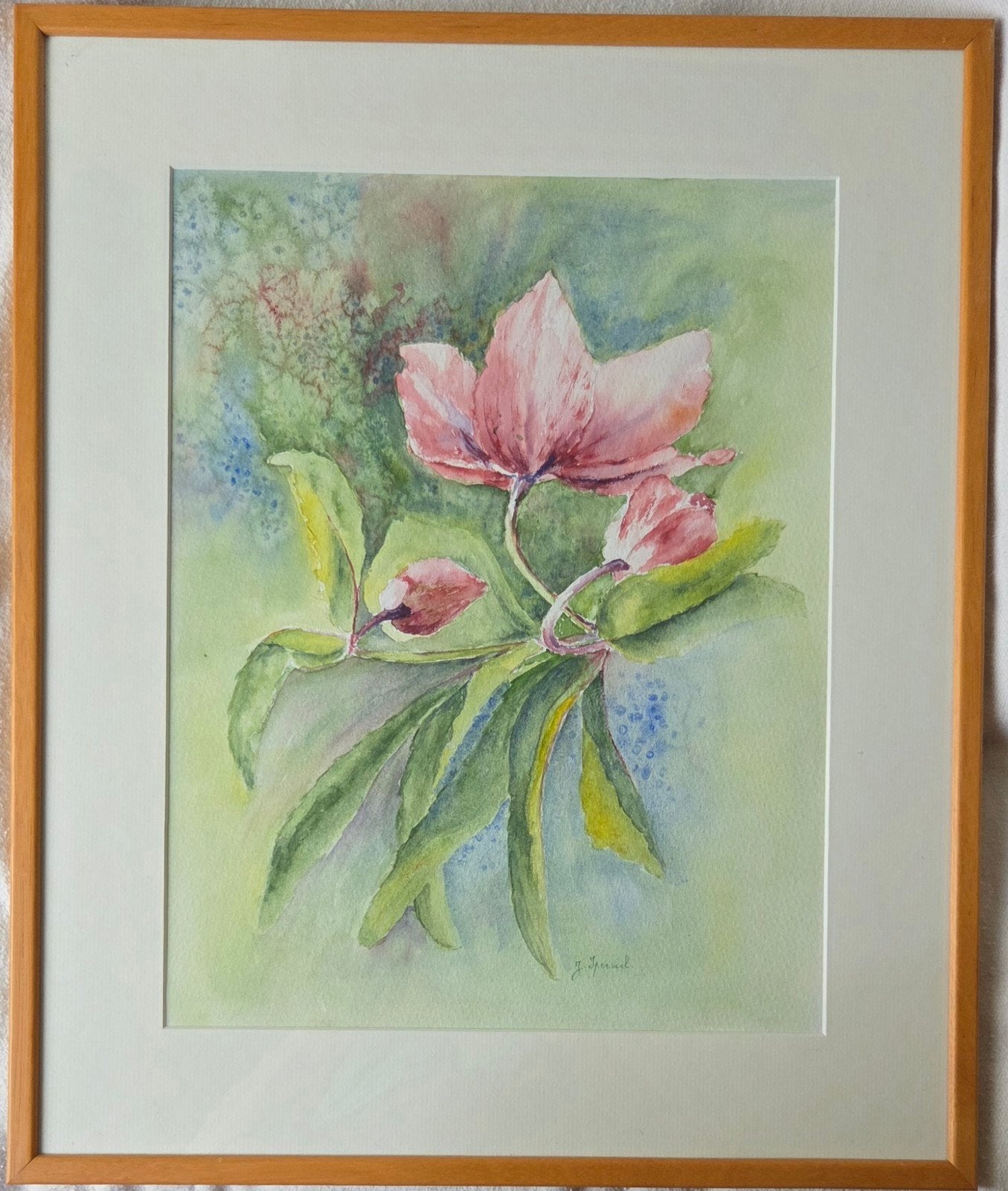 aquarelle botanique originale 45 x 54, Enlèvement, Aquarelle