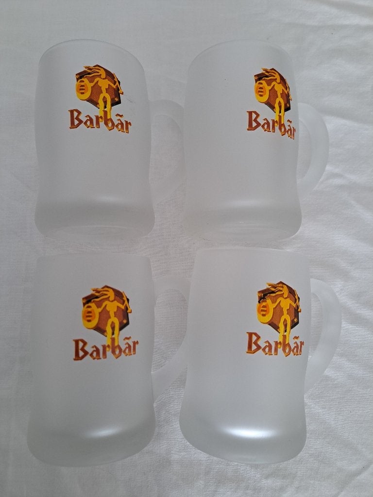 A vendre 4 verres (chopes) de la marque BARBAR, Enlèvement, Neuf, Chope(s), Autres marques
