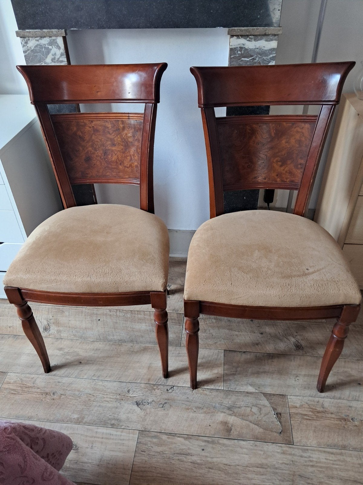 2 chaises de style Louis Philippes en bois massif, Enlèvement