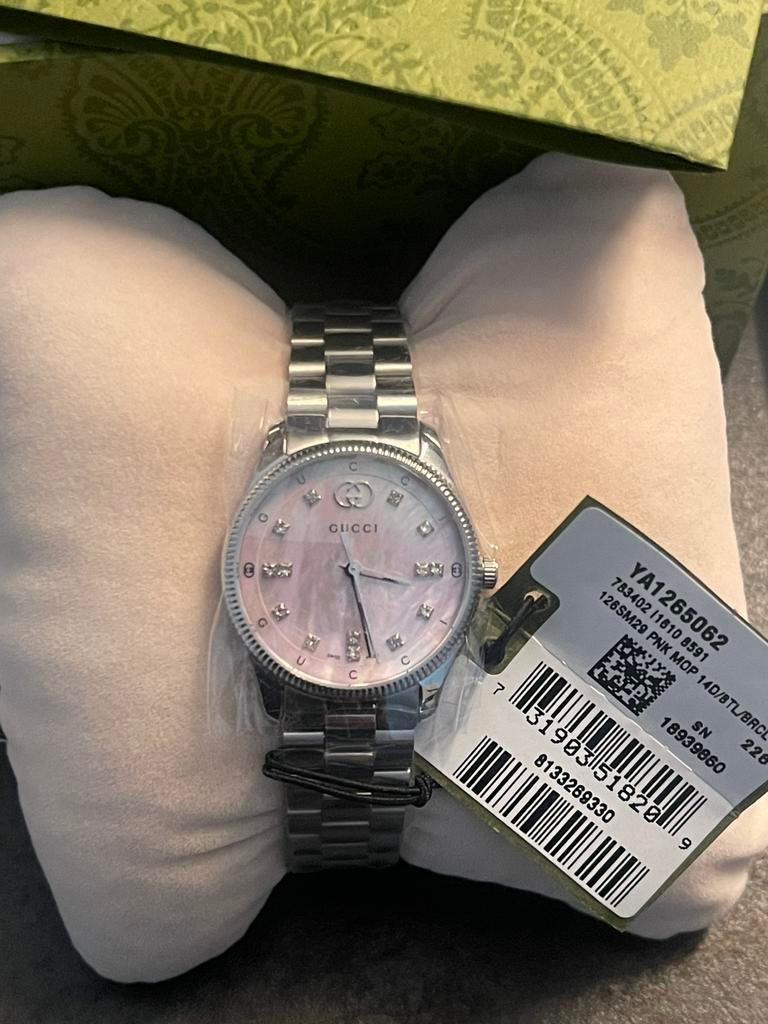 Gucci G-Timeless Diamanten – Nieuw & Geseald YA1265062, Overige merken, Staal, Staal, Verzenden