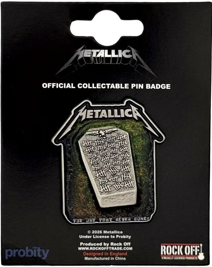 Metallica - Never Die Tombstone - Pin officiële merchandise, Ophalen of Verzenden, Nieuw