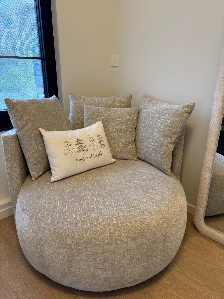 Ronde loveseat (fauteuil), Ophalen, Eenpersoons, 100 tot 125 cm, Zo goed als nieuw