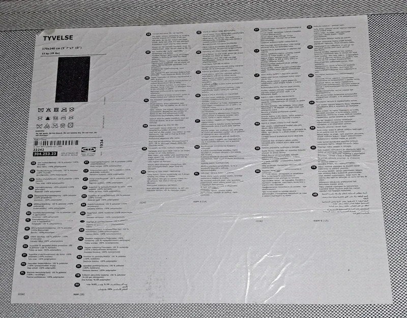Tapis Ikea, Huis en Inrichting, Ophalen, Zwart, 150 tot 200 cm, Rechthoekig