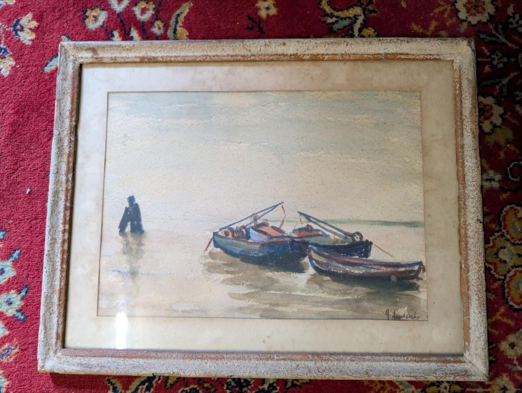 Aquarel van G. Nackaerts, Antiquités & Art, Art | Peinture | Classique, Enlèvement
